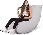 Bean Bag Cover（NO Filler Stretch Velvety Microsuede Bean Bag Chair Cover Elastic Bean Bag Lounger Living Room Furniture for Bedrooms, College Dorm Casual Reading Chairs(Light Gray,90 * 180)
