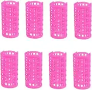 Outanaya 8pcs Set Double Curly Hair Drum Curlers Hair Rollers Rosy Random Color