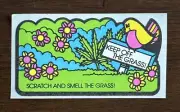 Mello Smello Grass Scented Scratch & Smell sniff Sticker Vintage - Strong Scent!