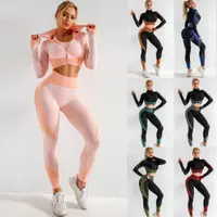 在飛比找蝦皮購物優惠-3 PCS Women Yoga Sets Fitness 