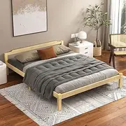 ALFORDSON King Bed Frame Wooden Bed Base with Solid Wood Pine Timber Slats, Oak Bed Foundation Mattress Base Platform with Storage Space, Beatrix Series Bedroom Furniture