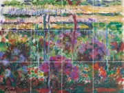 claude monet pivoines peonies flower garden ceramic tile mural backsplash