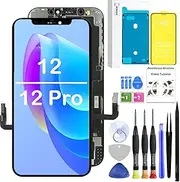 LEAFE iPhone 12/12 Pro Screen Replacement - Full HD LCD Assembly Compatible With 6.1 Inch Models, Protector and Repair Tools Included