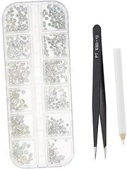 AUTSUPPL 1 Set DIY Nail Art Rhinestone Accessories Compartment Storage Box for Makeup and Manicure Durable Flat Back Gems for Creative Nail Designs and Decoration