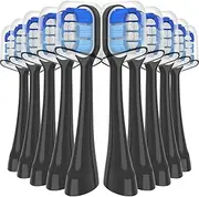 Softniillk 10 Pack Compatible with Oral-B Clic Toothbrush Ultimate Clean Replacement Brush Heads, for Oral-B Clic Toothbrush (Black, Medium)