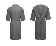 Men Cotton-Linen Bathrobe Gray