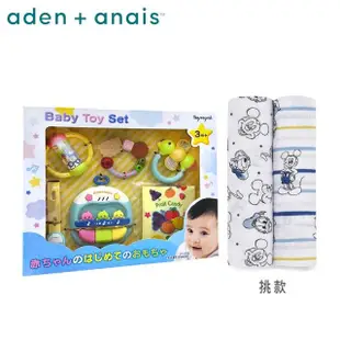 【aden+anais】多功能包巾2入+Toyroyal寶寶玩具禮盒