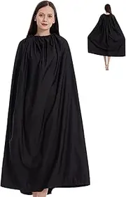 [Generic] Black Changing Poncho - Changing Towel Poncho | Adjustable Round Collar, Beach Poncho 3.94ft Long | Black Cape Instant Dressing Cover Ups, Portable Changin Room For Models Dancers