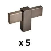 *5* Amerock Mulino 2-3/8 in. L Black Brushed Nickel/Black Nickel T-Shaped Knob