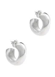 Agmes Medium Celia Sterling Silver Hoop Earrings - One Size One Size