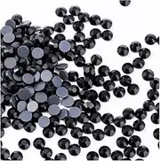 1440 Pieces Hotfix Rhinestones Crystals Hot Fix Clear AB Crystals Round Flatback Gems Glass Stones Crystal Rhinestones Bulk for Crafts Clothing Dance Costumes, 5mm (Black)