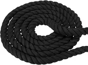 uxcell 1 Inch x 100 Feet Natural Twisted Cotton Rope 3 Strand Strong Thick Cotton Rope Tug of War Rope for Railings Crafts Home Decor, Black