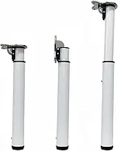 Thick Steel Furniture Legs Telescoping Table Legs Height Adjustable Metal Table Legs | 50-130cm | Folding Table Leg for Camper Accessories - White || Less Than 70cm