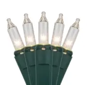 100 Clear White Christmas Wedding Mini Lights String Indoor Outdoor Green Wire
