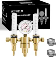 Dual Output Argon Regulator, Flow Meter Mig Tig 0-60CFH CGA580 Inlet 5/"