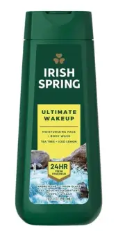 Irish Spring Ultimate Wakeup Face & Body Wash, Tea Tree Oil + Iced Lemon, 20 Oz