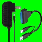 USB 3.0 to SATA III Hard Drive Adapter Power Cable for 2.5" 3.5" SSD/HDD SATA US
