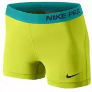 NEW! NIKE PRO [S] Women's 3.0'' Compression Shorts-Ghost Green/Teal 589364-303
