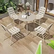 Snaweo Office Reception Room Club Table and Chair Set, Negotiation Table and Chair Set, Kitchen Dining Table Set for 4, Cafe Balcony Living Room Simple Round Dining Table, Save Space(31.5in/80cm)
