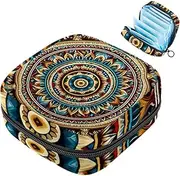 Period Bag,Sanitary Napkin Storage Bag,Ethnic Style Flower Mandala,Tampon Bag for Purse