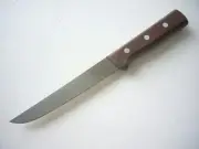 VICTORINOX SWISS ARMY BONING KNIFE OLD UNUSED 6" STIFF STRAIGHT BLADE ROSEWOOD