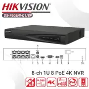 Hikvision DS-7608NI-Q1/8P 8CH 8MP NVR Audio POE IP Security Camera System