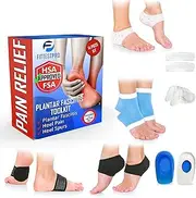 Plantar Fasciitis Foot Pain Relief 14-Piece Kit – Premium Planter Fasciitis Support, Gel Heel Spur & Therapy Wraps, Compression Socks, Foot Sleeves, Arch Supports, Heel Cushion Inserts & Heel Grips
