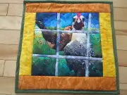 HANDMADE QUILTED TABLE TOPPER CENTERPIECE ROOSTERS PATCHWORK WALL HANGING HOTPAD