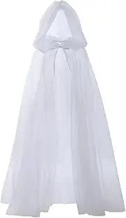CENZICOM Ghost Costume Haunted Hooded Cape for Women Bride Hooded Halloween Cape Cloak