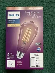 Philips 40W Equiv LED Dimmable Smart Wi-Fi Wiz Connected Wireless Light Bulb