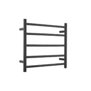 Decaura 5 Bar Electric Heated Towel Round Rack Warmer Matt Black Stainless Steel