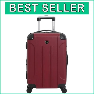 Stylish Chicago Hardside Expandable 20" Carry-On Spinner Luggage Set - Rhubarb