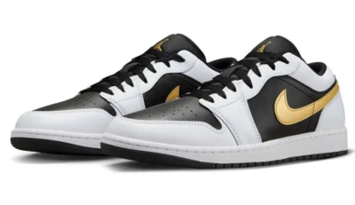 Air Jordan 1 Low 'Gold Swoosh' Basketball Shoe 553558-172 US Men Size 13
