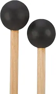 Shappy Bell Mallets Glockenspiel Sticks Rubber Mallet Percussion with Wood Handle 15 Inch Long (Black)