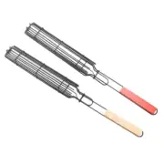 Portable BBQ Grilling Basket Nonstick Barbecue Grill Basket Tools Mesh8725
