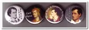 LORD BYRON Buttons Pins 4 english poet poetry don juan romanticism
