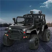 Rigo Kids Ride On Car 12V Electric Jeep Remote Vehicle Toy Cars Gift LED light Black