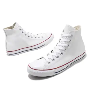 Converse 帆布鞋 Chuck Taylor All Star 白 男女鞋 皮革 高筒【ACS】 132169C