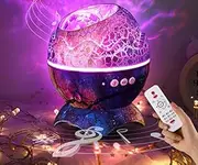 Fay Bless Northern Lights Aurora Projector | Dinosaur Egg Star Projector for Bedroom | 14 Color Galaxy Projector with Bluetooth Speaker & White Noise & Timing | 12×14cm 0.5kg (Gray)