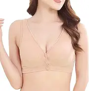 [Dress Cici] Front Snap Nursing Bra for Large Breast, Cotton Breastfeeding Bra, 1 Pack