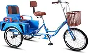 3 Wheels Adult Tricycle with Folding Seat Three Wheel Bike Trike Bike Bicycle for Picnic Shopping Work Men & Women Cycling