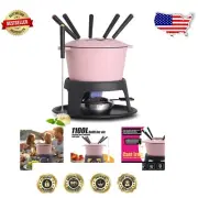 All-in-One 11-Piece Cast Iron Fondue Set for Chocolate Lovers and Entertainers
