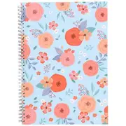 Otto A4 Notebook Floral Blue 200 Pages