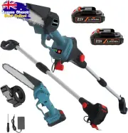 6 Inch Mini Chainsaw Cordless Handheld Electric Saw 2 Batteries Tree Trimming