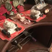 5 MIX LOT CHRISTMAS SANTA & DOLL MAKING PARTS CREATE YOUR OWN HAND PAINTED