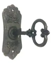 Chambers Skeleton Key in Door Plate Hook Cast Iron New Wall Mount Rustic Vintage