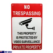 Warning Sign No Trespassing Property Protected By Video Surveillance 300*200mm