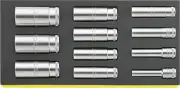 Stahlwille SET: SOCKETS 1/2" - EXTRA DEEP - 96838776 Set with 11 Psc. TCS 51/11
