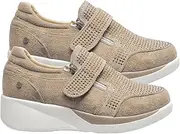 [Generic] Wide Women Tape Zipper Wedge Shoes Anti Platform Sneakers Footwear Womens Size 13w Shoes