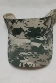 Digital Camouflage Print Unisex Visor with Hook and Loop Adjustable Strap